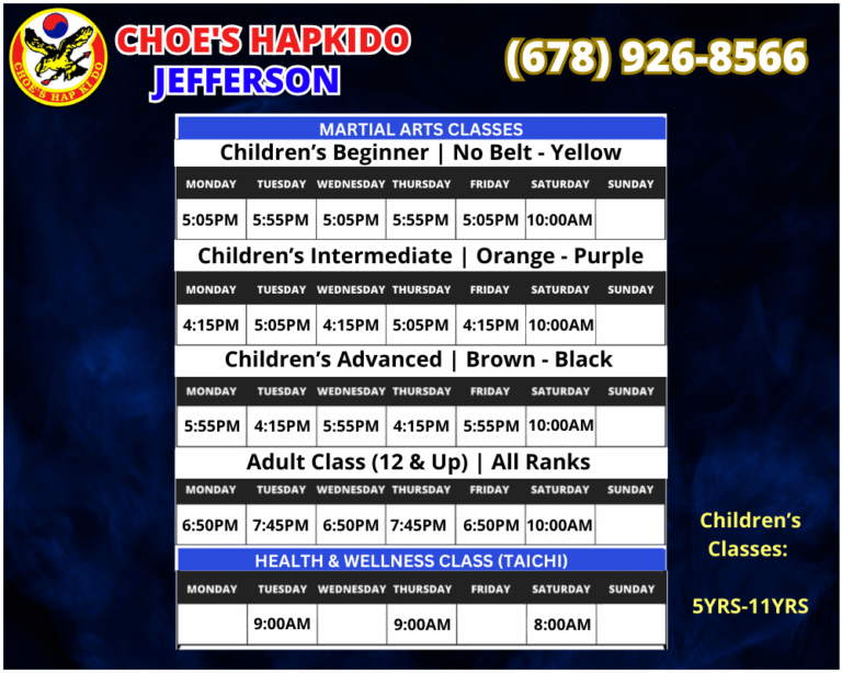 Martial Arts Jefferson Georgia Schedule