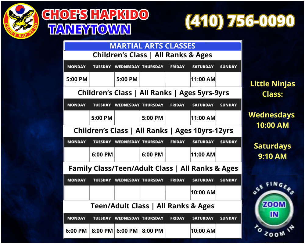 Taneytown Maryland Schedule