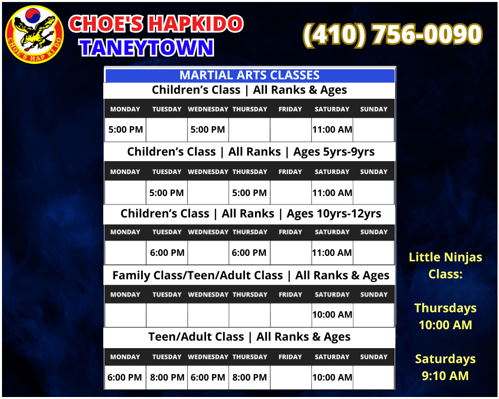 Taneytown Maryland Schedule